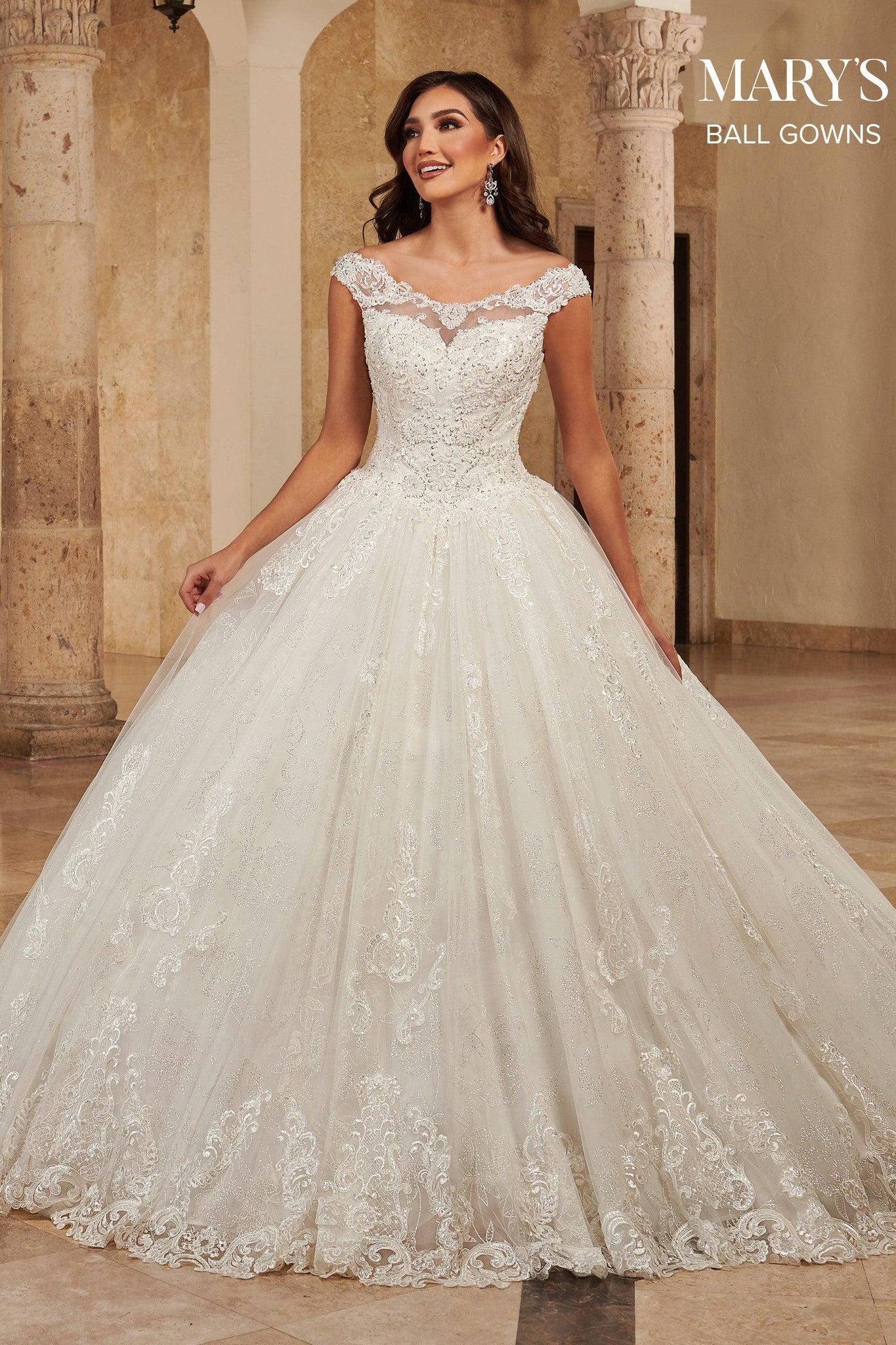 Amazing Ball Gown Princess Wedding Dress Lace Bridal Gown Off-the